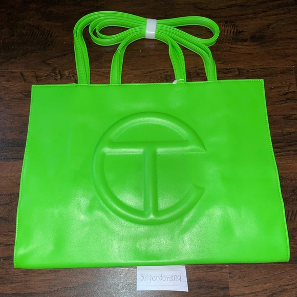 Telfar Handbags - Large Highlighter Green Telfar Bag